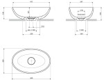 OMNIRES - SHELL M+ umyvadlo na desku, 50 x 32 cm, bílá lesk SHELL500UNBP