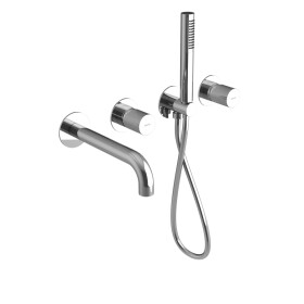 SAPHO - ULTRATAP podomítková vanová baterie s hubicí a ruční sprchou, 2 výstupy, chrom UT093T