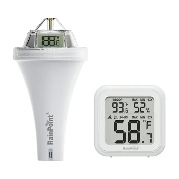RainPoint Teploměr do bazénu s přijímačem / Teploměr / bezdrátový / dosah 100 m / IP68 (HCS565ARF+HCS015T2H)