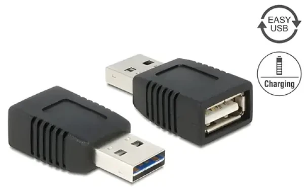 Delock EASY-USB 2.0-A samec USB 2.0-A samice / Adaptér / pouze nabíjení (65965)
