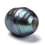 Přírodní sladkovodní perla - černá - 6~7 x 7~9 mm - 1 ks