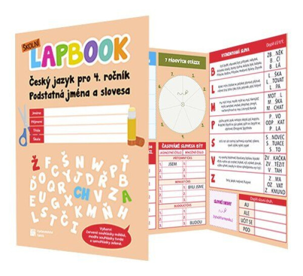 Školní lapbook: Čeština - Podstatná jména a slovesa pro 4. ročník ZŠ RVP