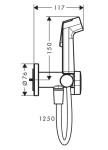 HANSGROHE - Bidetová baterie pod omítku, se sprškou, matná černá 29232670