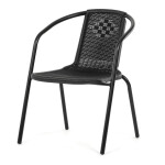 Zahradní židle, kov, plast, černá, AZC-H1001 BK