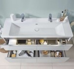 VILLEROY & BOCH - Subway 3.0 Dvojumyvadlo 130x48 cm, s přepadem, otvory pro baterie, CeramicPlus, Stone White 4A70D4RW