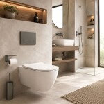 REA - Podomítkový WC systém K011A-Q + tlačítka I Brush Titan KPL-E0634