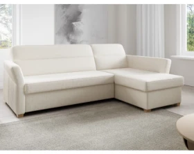 Rohová sedací souprava Flavia, světle béžová látka, pravý roh