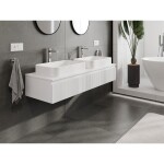 MEXEN/S - Rivel koupelnová skříňka pod umyvadlo 140 cm s deskou, 1 šuplík, reliéf , bílá mat 91A20-14023-1-BFC01