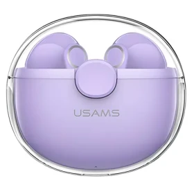 USAMS BU TWS fialová / Bezdrátová sluchátka do uší / Bluetooth 5.1 / 30 mAh + 300 mAh (BHUBU02)
