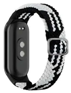 Beline Textile černo-bílá / Řemínek pro Xiaomi Mi Band 8/9/10 / textilní