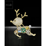 Vánoční brož Swarovski Elements Rudolf 4 - vánoční sob, Barevná/více barev