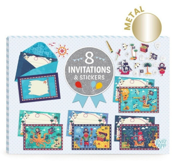 DJECO Dárková sada pozvánek Piráti