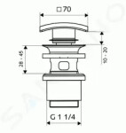 SCHELL - Quad Designová umyvadlová zátka QUAD PUSH OPEN, chrom 020010699