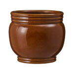 Ib Laursen Keramický obal na květináč Grooves 12,5 cm, hnědá barva, keramika