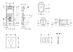 GEBERIT - Duofix Set předstěnové instalace, klozetu Oudee a sedátka softclose, tlačítko Delta01, lesklý chrom SANI11CA1124