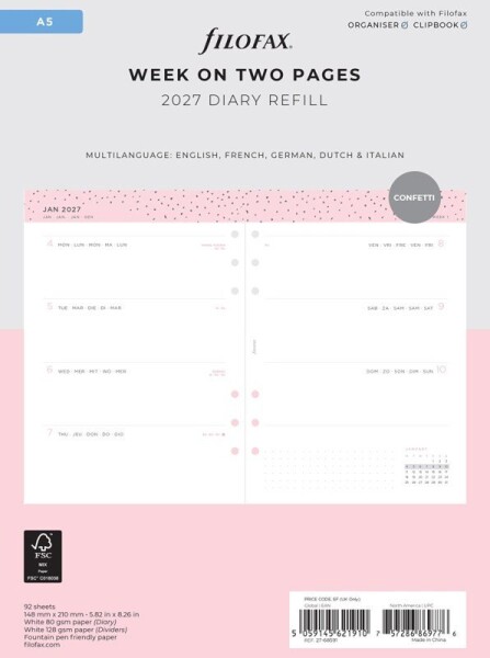 Diářový set Confetti 2027, A5