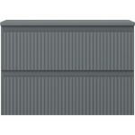 MEXEN/S - Rivel koupelnová skříňka pod umyvadlo 70 cm s deskou, 2 zásuvky, reliéf , grafit mat 91A20-07047-2-BFFC66