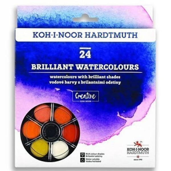 Koh-i-noor vodové barvy/vodovky BRILLIANT kulaté 24 barev