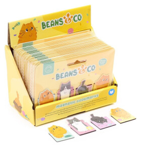Záložky do knihy magnetické 4ks - Kočka Beans Co