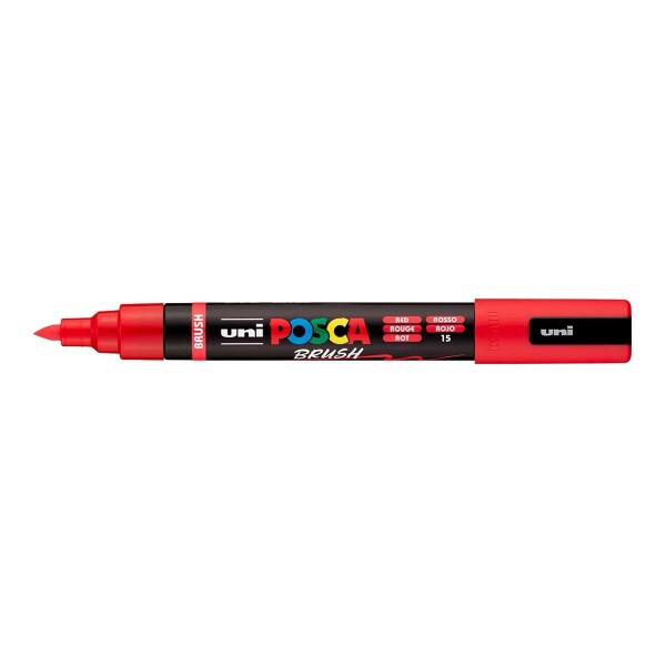 Uni Posca PC-5BR 1-4 mm štětcový hrot červená 15