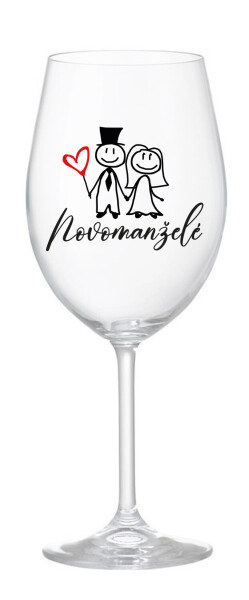 NOVOMANŽELÉ - čirá sklenice na víno 350 ml