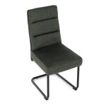 Židle jídelní, taštičkové pružiny v sedáku, madlo na opěráku, zelená látka, černý kov