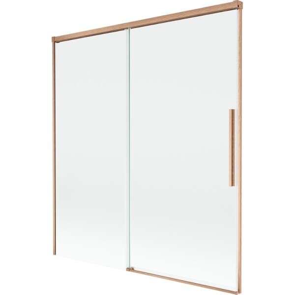 MEXEN/S - Rox vanová zástěna 2-křídlová posuvná 150 x 150, transparent, měď kartáčovaná 8C9-150-001-65-00
