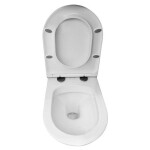 Mereo WC set - Rimless WC oblé, modul pro sádrokarton, bílé oválné tlačítko MM02NSETRS110