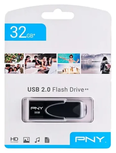 PNY Attaché 4 černá / Flash disk / 32 GB / USB 2.0 / čtení 25 MB/s (FD32GATT4-EF)