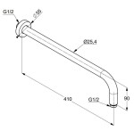 KLUDI - A-Qa Sprchové rameno, 41 cm, kartáčované zlato 66514N0-00