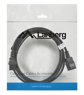 Lanberg CA-C13E-11CC-0030-BK černá / Prodlužovací napájecí kabel / C14-C13 / 3 m (CA-C13E-11CC-0030-BK)