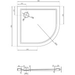 MEXEN - Flow Sprchová vanička čtvrtkruh asymetrická slim levá 90 x 80, černá mat 46Q708090L