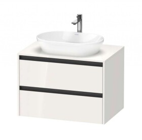 DURAVIT - Ketho.2 Umyvadlová skříňka s výřezem 57x80x55 cm, 2 zásuvky, lesklá bílá K24895022220000