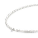 Perlový náhrdelník Agnes - pravé perly, stříbro 925/1000, Stříbrná 40 cm Bílá