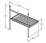 IDEAL STANDARD - Conca Kovový podstavec pro umyvadlo 80 cm, hedvábná černá E2533XG