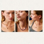 Dvojitý náhrdelník s lapis lazuli a zirkony Aurelia, 45 cm Modrá