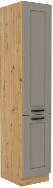 Vysoká potravinová skříňka Luna 40 DK-210 2F Barva korpusu: Dub artisan, Barva dvířek: Clay Grey