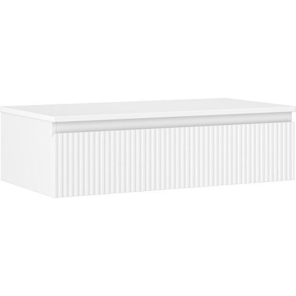 MEXEN/S - Rivel koupelnová skříňka pod umyvadlo 90 cm s deskou, 1 šuplík, reliéf , bílá mat 91A20-09023-1-BFC01