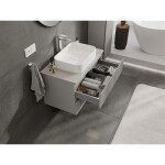 MEXEN/S - Rivel koupelnová skříňka pod umyvadlo 80 cm s deskou, 2 zásuvky, reliéf , šedá mat 91A20-08047-2-BFFC62