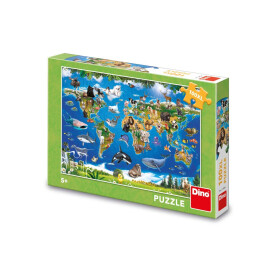 Puzzle Mapa zvířat