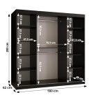 Šatní skříň Abi Zaluzja 3 Rozměry: 250 cm, Barva korpusu + barva dveří: Bílá + Bílá