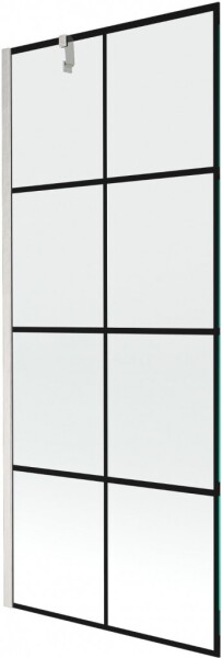 MEXEN/S - Next vanová zástěna FIX 80 x 150, černá vzor, nikl kartáčovaná 895-080-000-00-77-97
