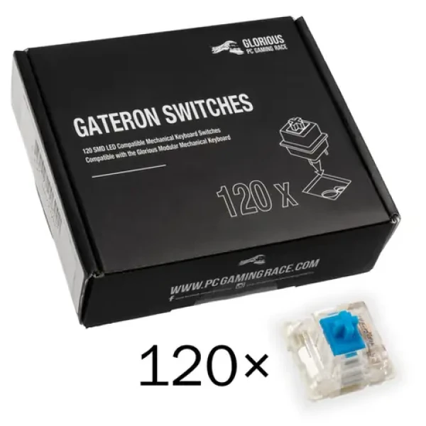 Glorious Gateron Blue Switches 120 ks / Mechanické spínače / lineární / MX / 55g (GAT-BLUE)