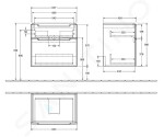 VILLEROY & BOCH - Subway 2.0 Umyvadlová skříňka, 637x590x454 mm, 2 zásuvky, Glosy White A91010DH