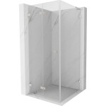 MEXEN/S - Lunar-F L sprchový kout skládací dveře levá 90 x 90, transparent, nikl kartáčovaný 836L-090-090-97-00-L