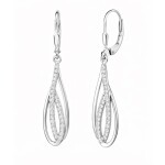 Stříbrné visací náušnice se zirkony Aurélie - stříbro 925/1000, Stříbrná