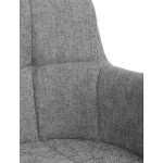 Židle jídelní, šedá látka, černý kov, otočný vratný mechanismus 90°/90° (L/P) - funkce reset