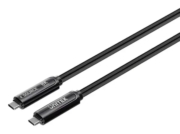 Unitek Kabel optický USB-C 5 m černá / Kabel / USB-C (M) - USB-C (M) / 10Gbps / PD 60W / 8K 30Hz (C14178ABK01-5M)