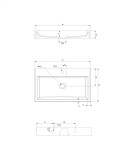 OMNIRES - THASOS M+ umyvadlo na desku/ závěstné, 70 x 42 cm bílá lesk /BP/ THASOS700BP