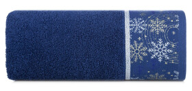 Bavlněný modrý ručník vánoční výšivkou